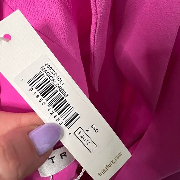 TRINA TURK • MAGICAL TWIST • BARBIE PINK MINI DRESS - Picture 6 of 6